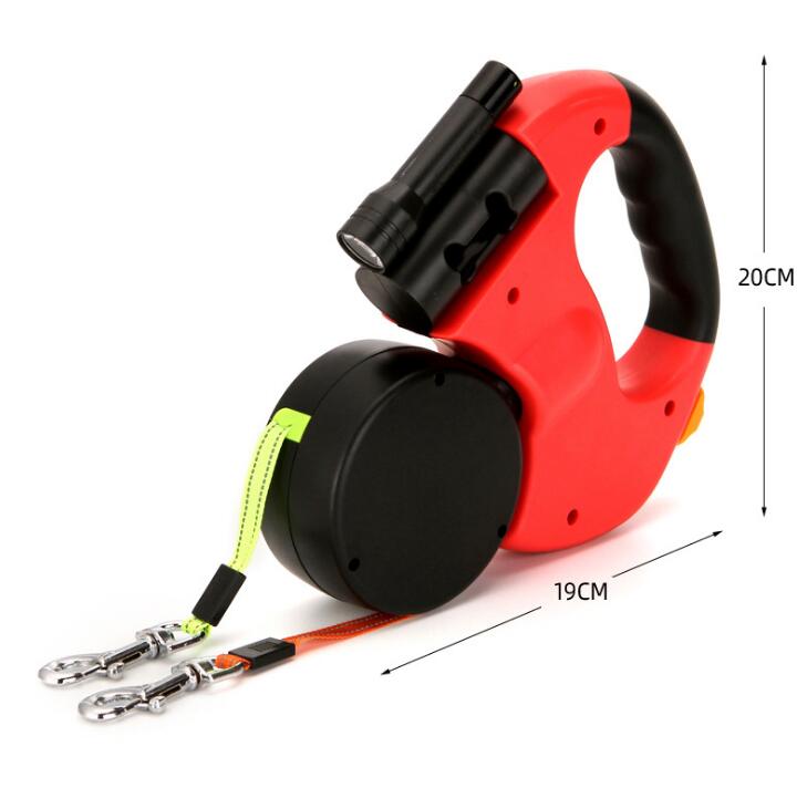 Dual Retractable Dog Leash for Two Tangle-Reduced Walks