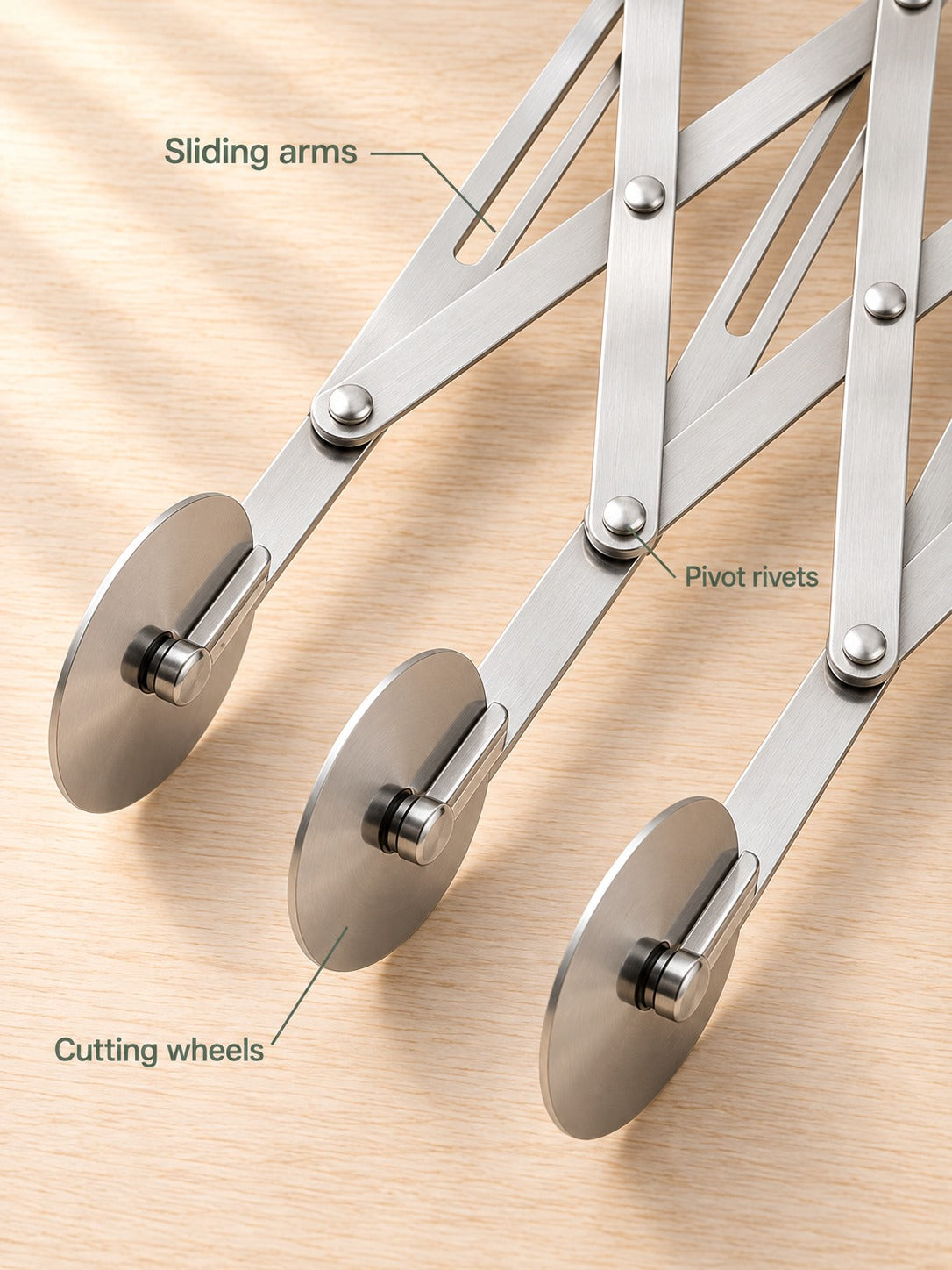 Retractable Multi-Wheel Pizza Cutter That Folds Flat