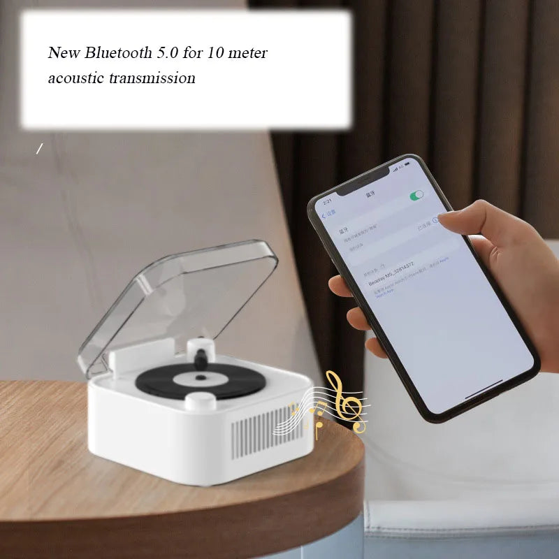 Retro Vinyl Bluetooth Speaker With Long Battery Life