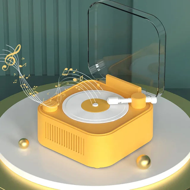 Retro Vinyl Bluetooth Speaker With Long Battery Life
