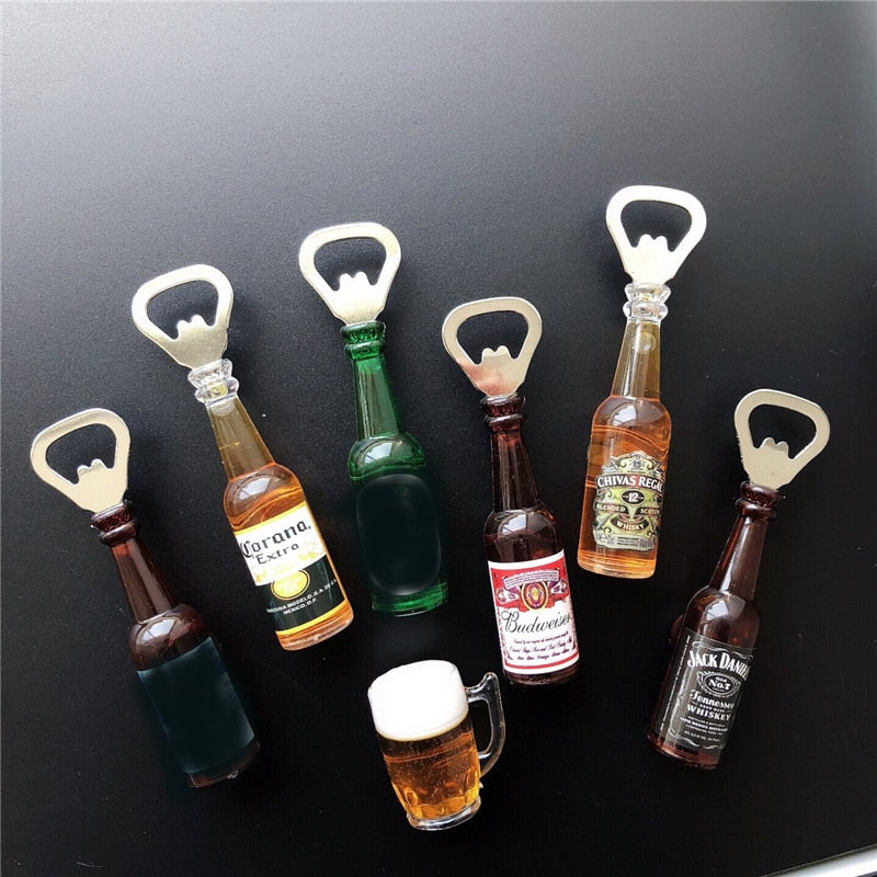 Retro Mini Beer Bottle Opener Magnet for Fridge Decor