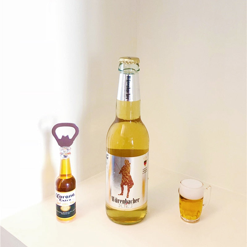 Retro Mini Beer Bottle Opener Magnet for Fridge Decor