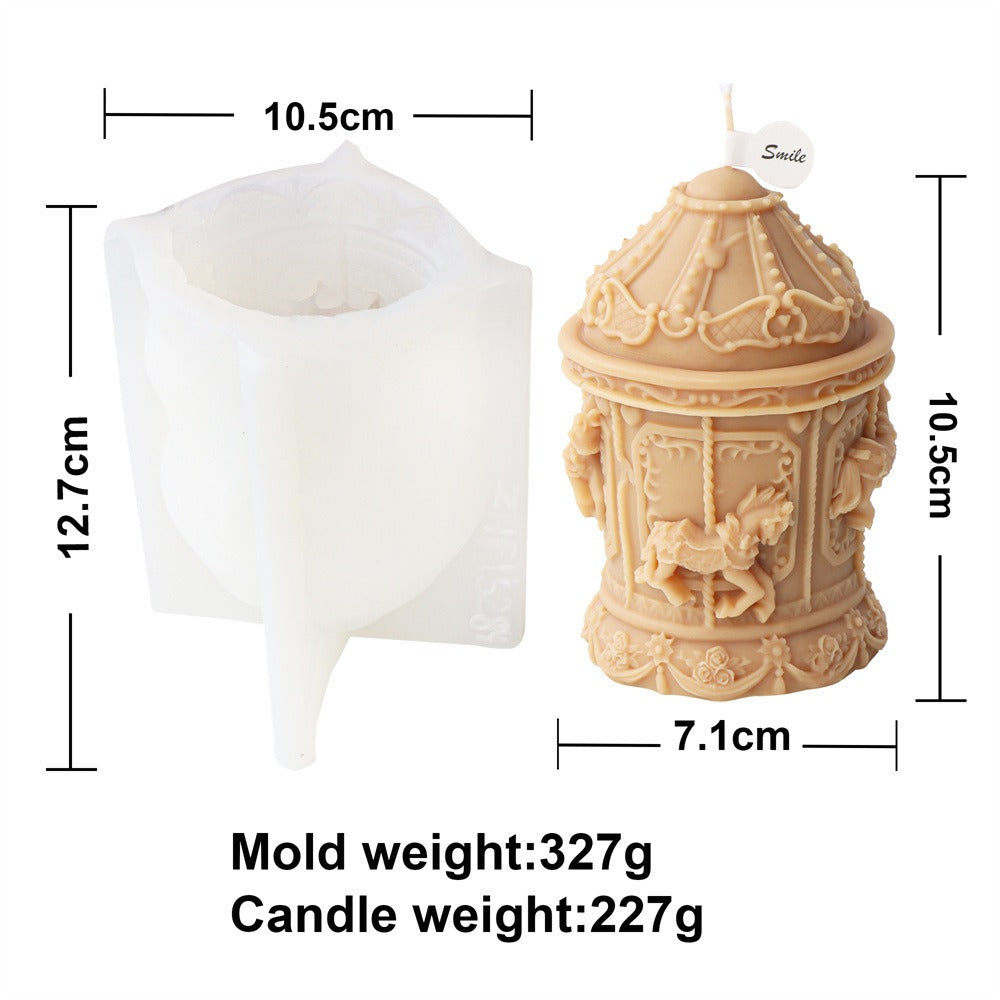 Retro Carousel Candle Mold for Detailed Holiday Decor