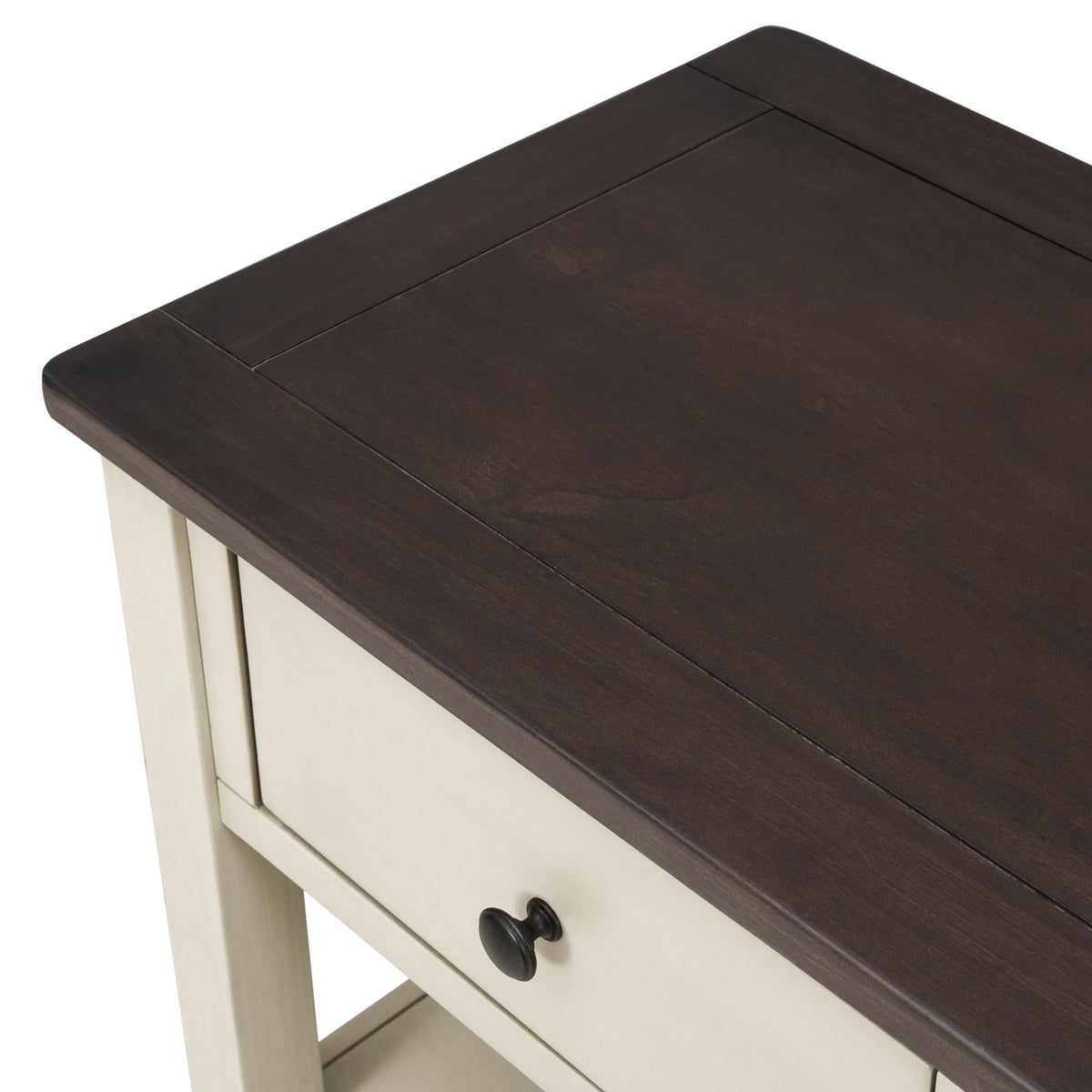 Solid Pine Console Table with Drawers and Shelves