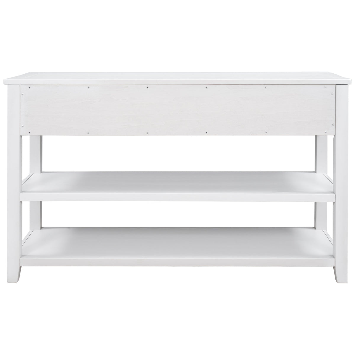 Retro Pine Console Table with Drawers and Shelves