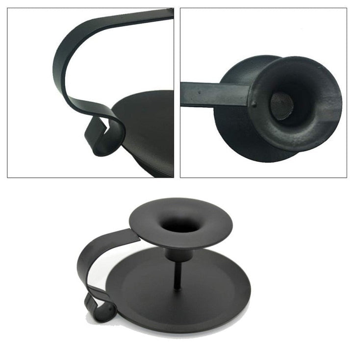 Black Iron Taper Candle Holder for Vintage Decor