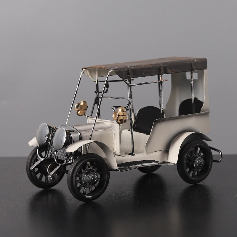Retro Metal Car Ornament for Nostalgic Home Decor Display
