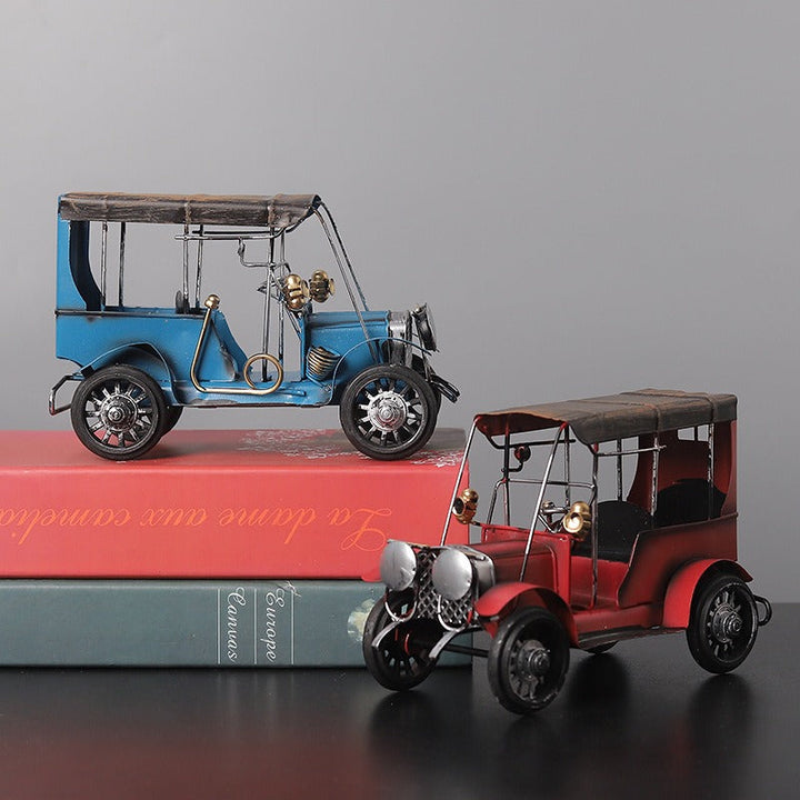 Retro Metal Car Ornament for Nostalgic Home Decor Display