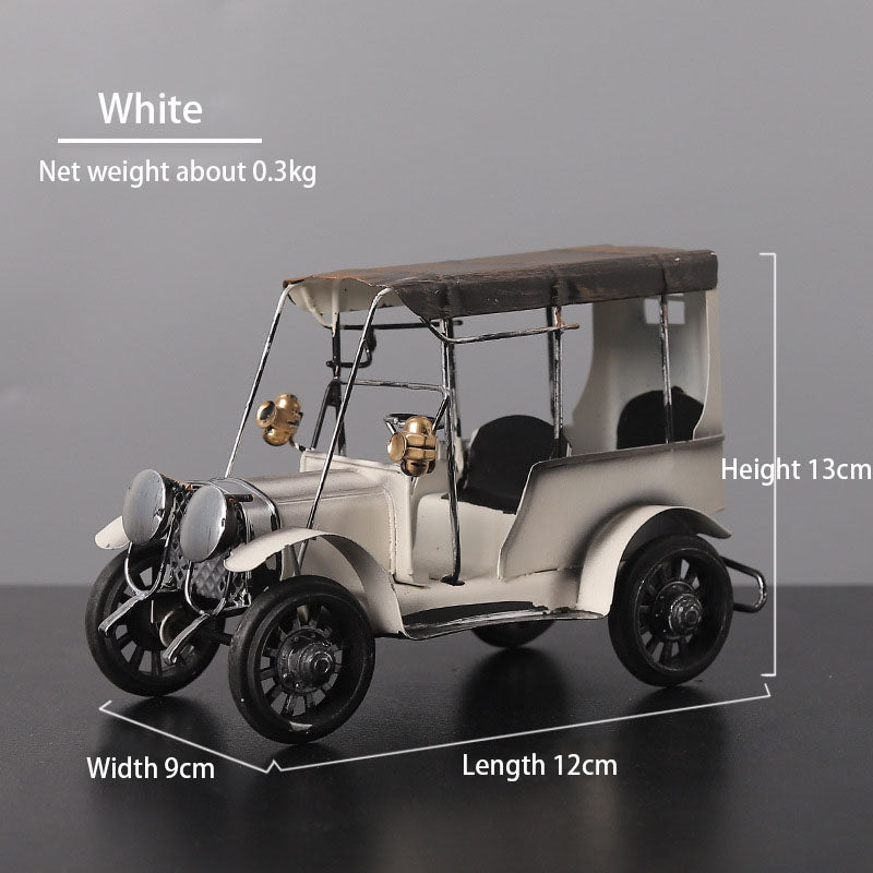 Retro Metal Car Ornament for Nostalgic Home Decor Display