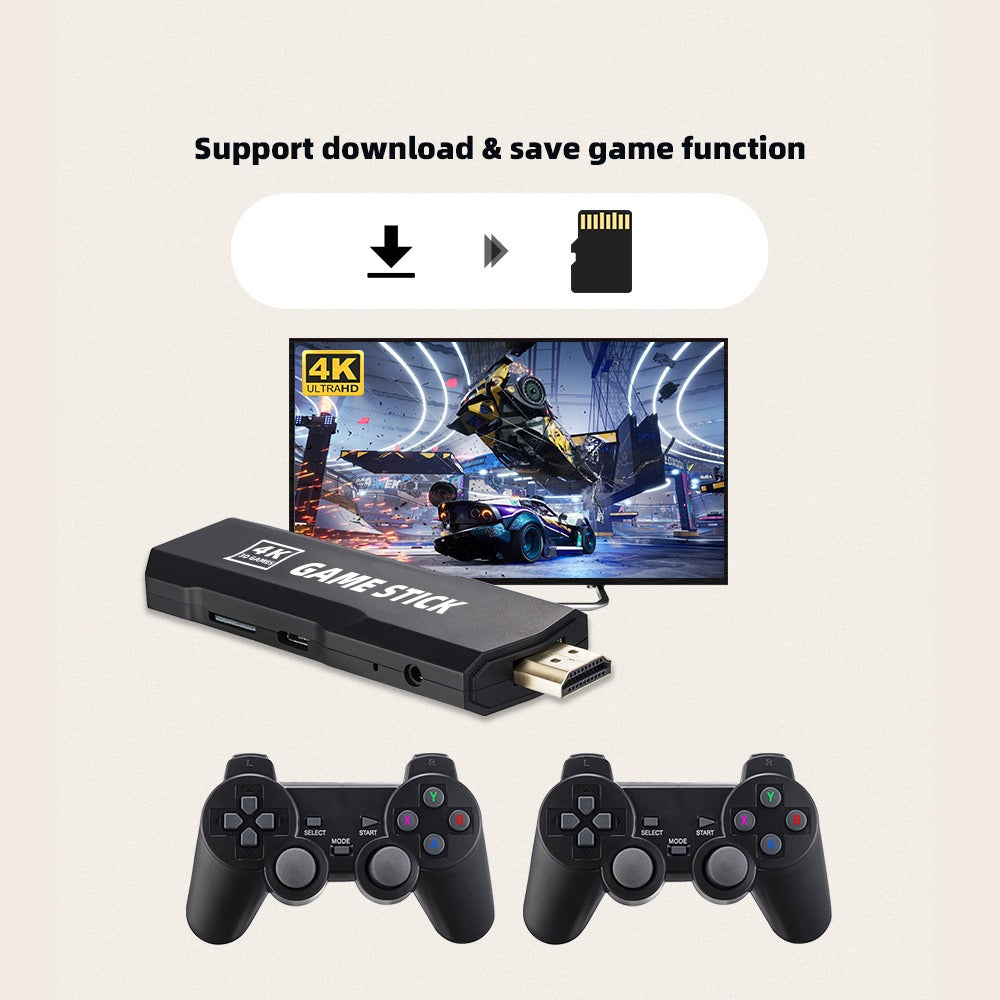 Retro Game Stick with 2 Wireless Controllers, 4K HDMI