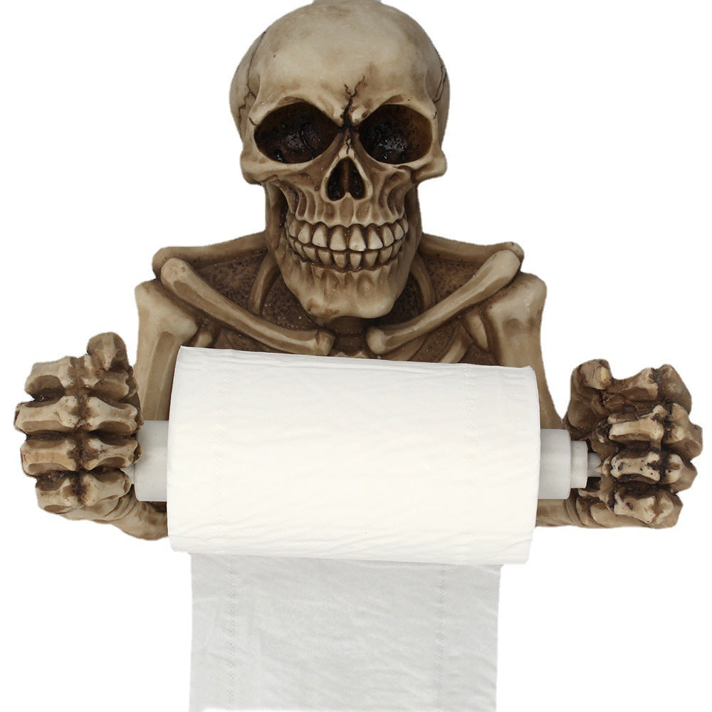 Skull Toilet Paper Holder | Gothic Bathroom Accent