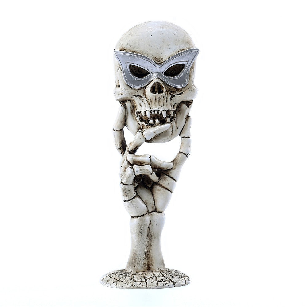 Skull Tabletop Mirror – Gothic Vanity Decor Accent
