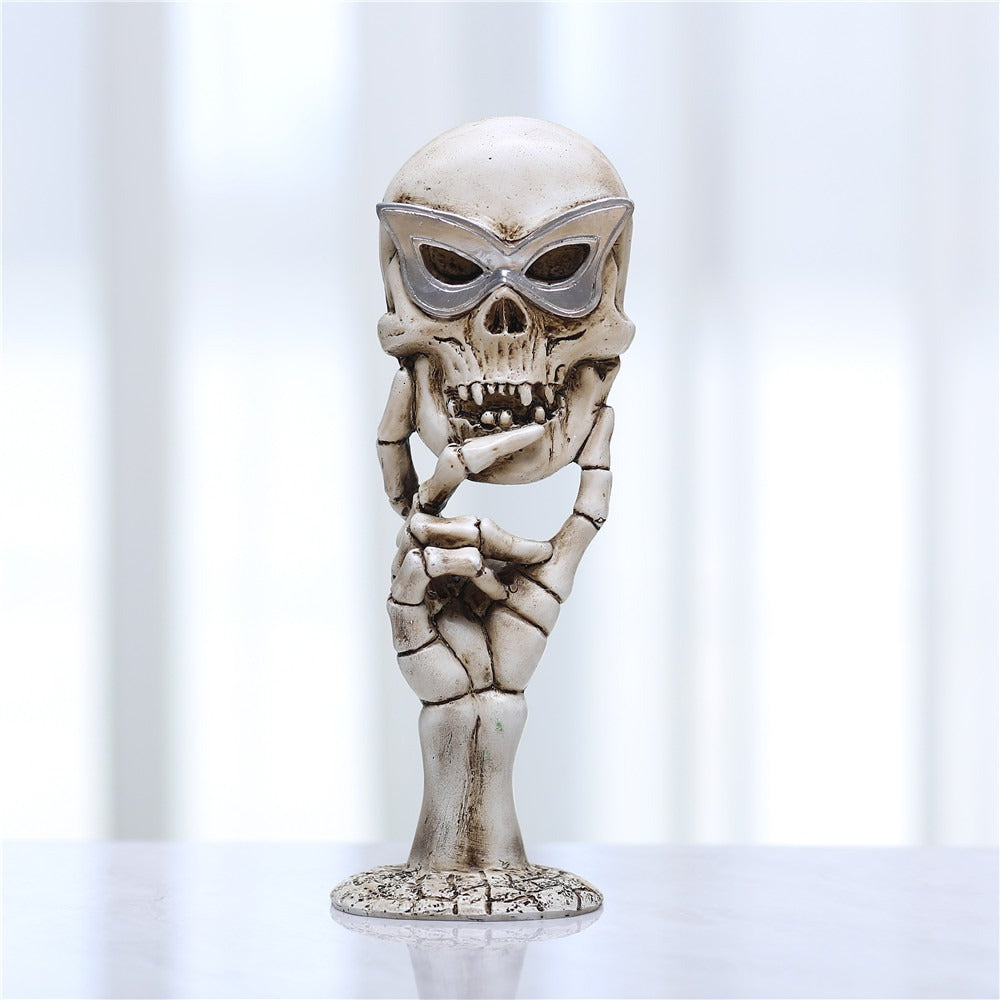 Skull Tabletop Mirror – Gothic Vanity Decor Accent