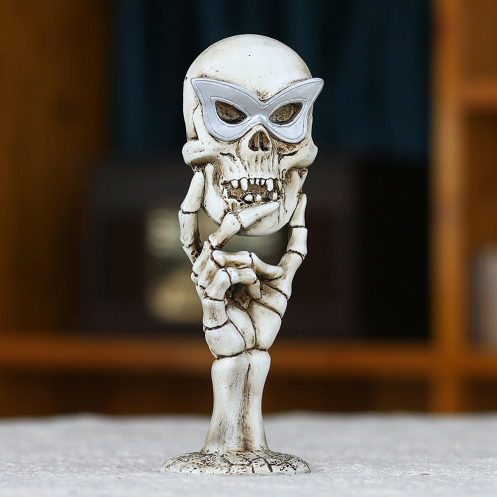 Skull Tabletop Mirror – Gothic Vanity Decor Accent