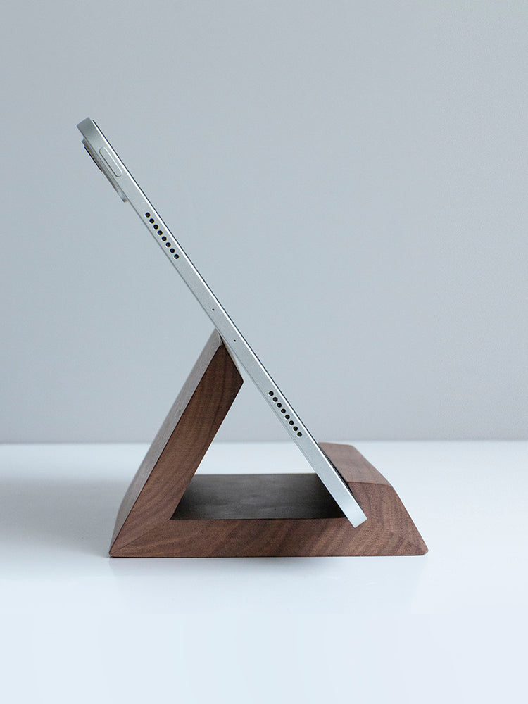 Solid Walnut Tablet Stand for Desk Viewing