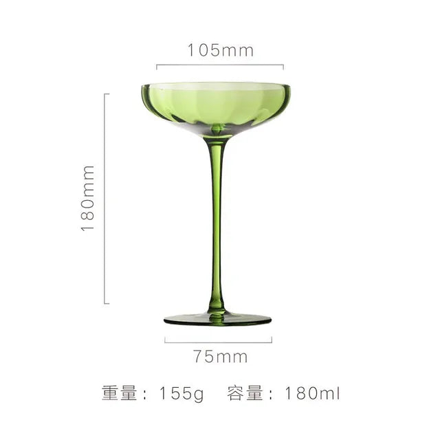 Retro Green Wine Glasses for Vintage Table Settings