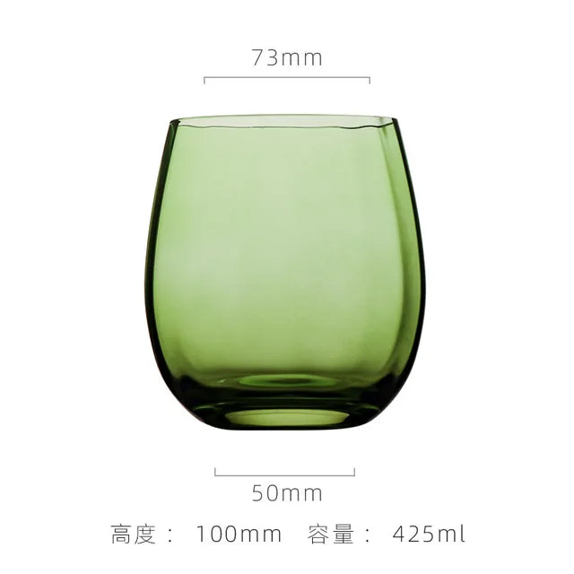 Retro Green Wine Glasses for Vintage Table Settings