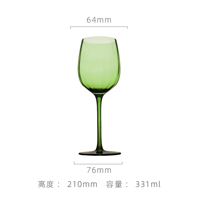 Retro Green Wine Glasses for Vintage Table Settings