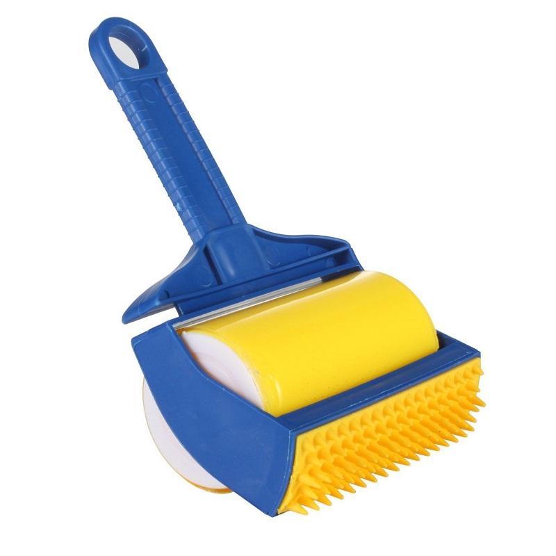 Reusable Pet Hair Lint Roller With Bristle Brush