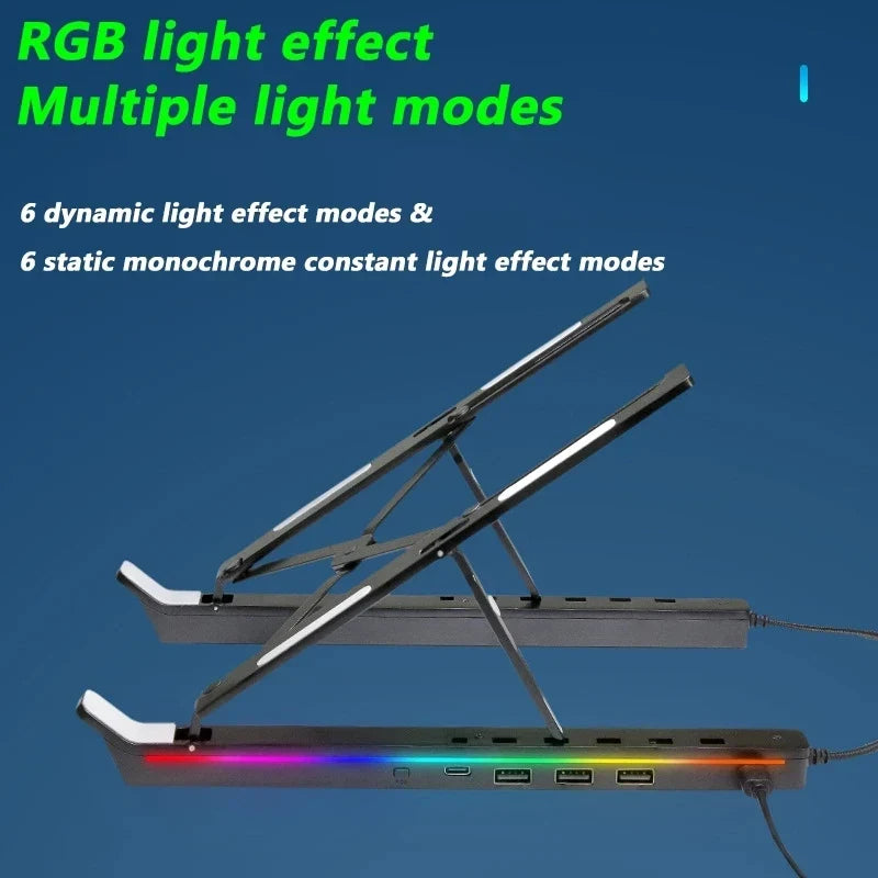Adjustable Laptop Stand with 6 Heights and USB Hub