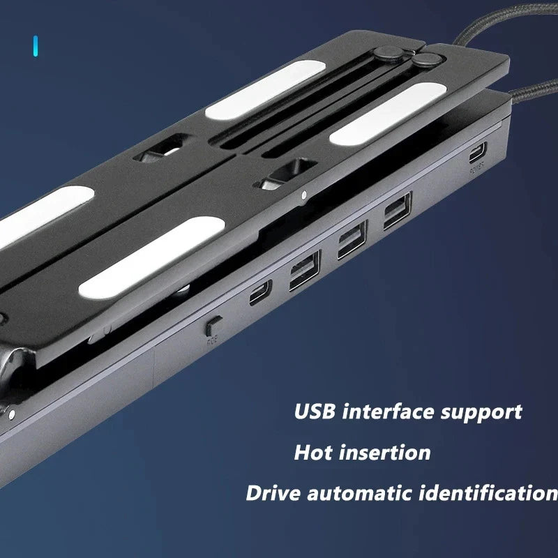 Adjustable Laptop Stand with 6 Heights and USB Hub