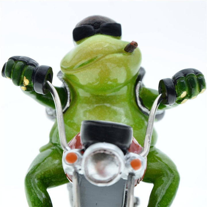 Riding Motorcycle Frog Ornament: Whimsical Home Decor