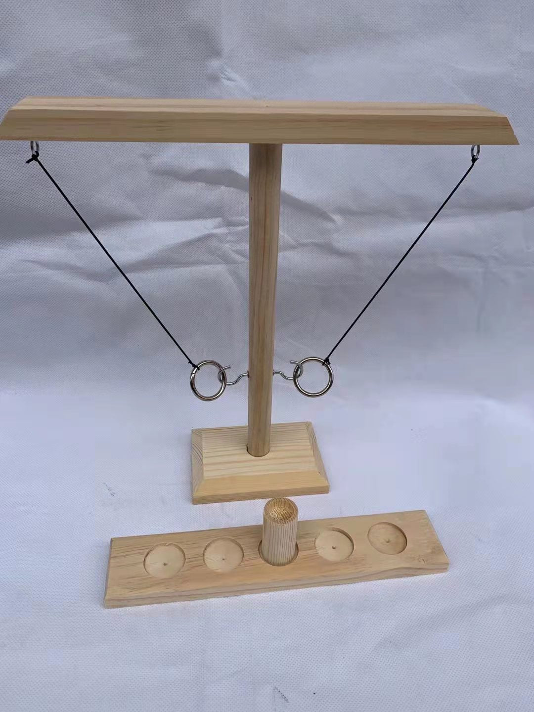 Wooden Ring Toss Game for Competitive Tabletop Fun