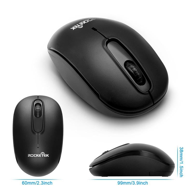 Compact Wireless Ergonomic Mouse, 2.4GHz USB Receiver