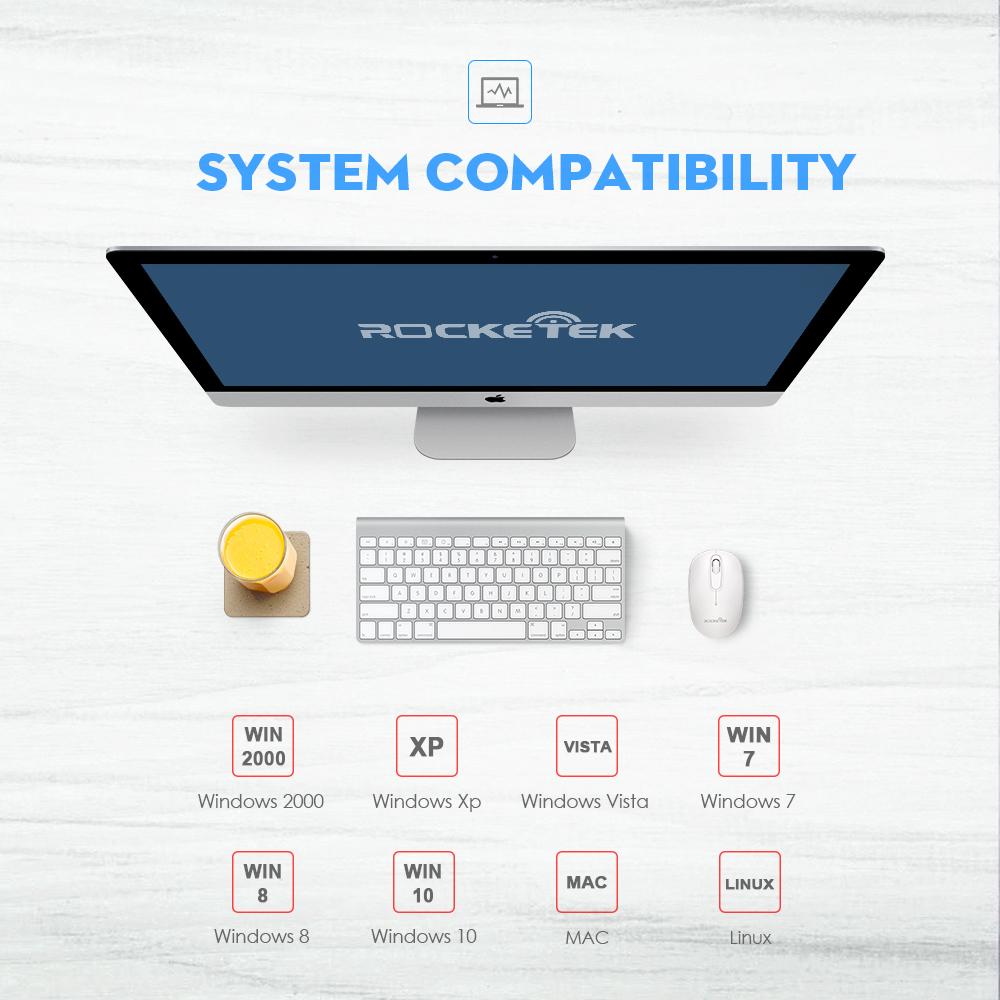 Compact Wireless Ergonomic Mouse, 2.4GHz USB Receiver