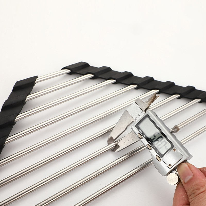 Foldable Stainless Steel Triangular Sink Drying Rack