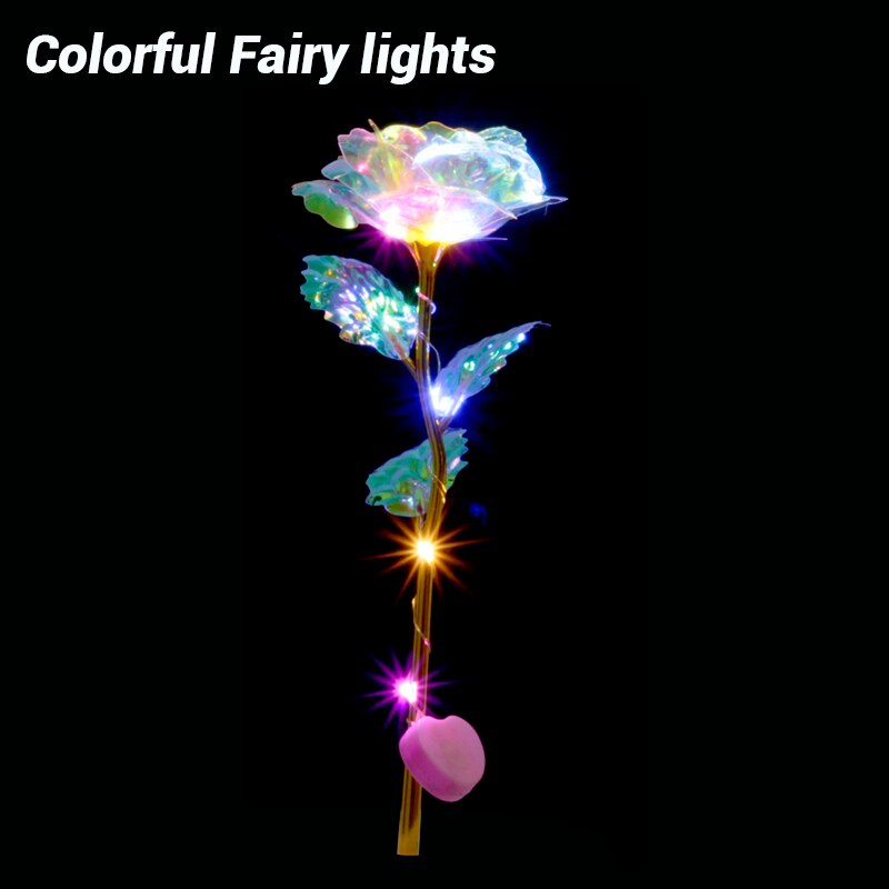 LED Fairy Rose Lamp: Colorful Romantic Galaxy Decor