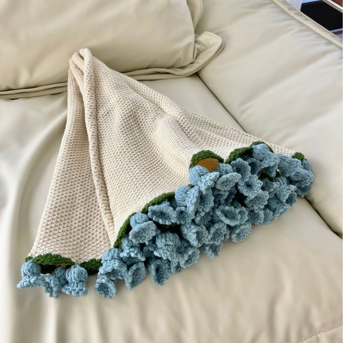 Rose Bouquet Blanket – Handwoven Floral Cozy Decor