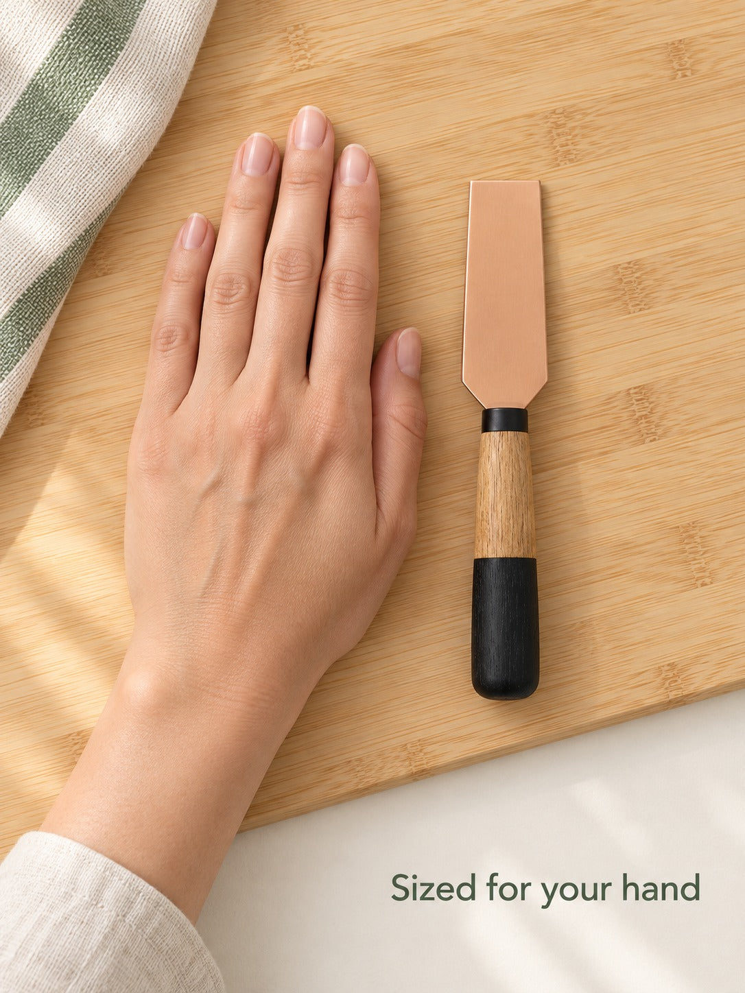 Rose Gold Cheese Knife Set with Acacia Wood Handles