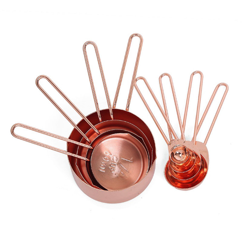 Rose Gold Stainless Steel Measuring Cups and Spoons Set