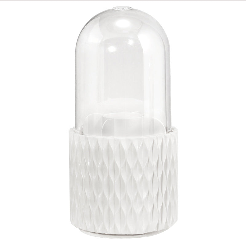 Rotating Makeup Brush Holder With Dustproof Clear Cover