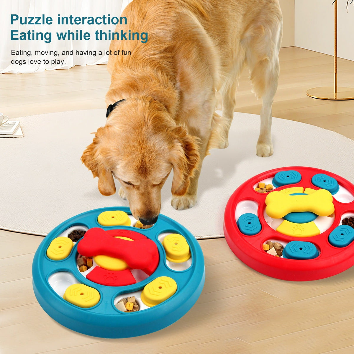 Rotating Slow Feeder Dog Bowl for Mental Enrichment