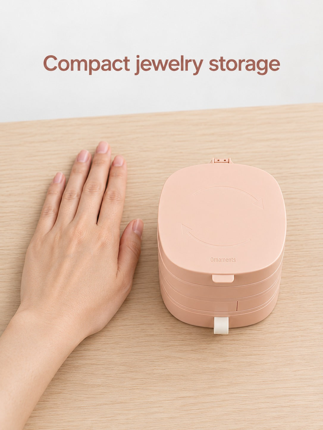 Rotating Jewelry Box with Drawers for Necklaces and Earrings