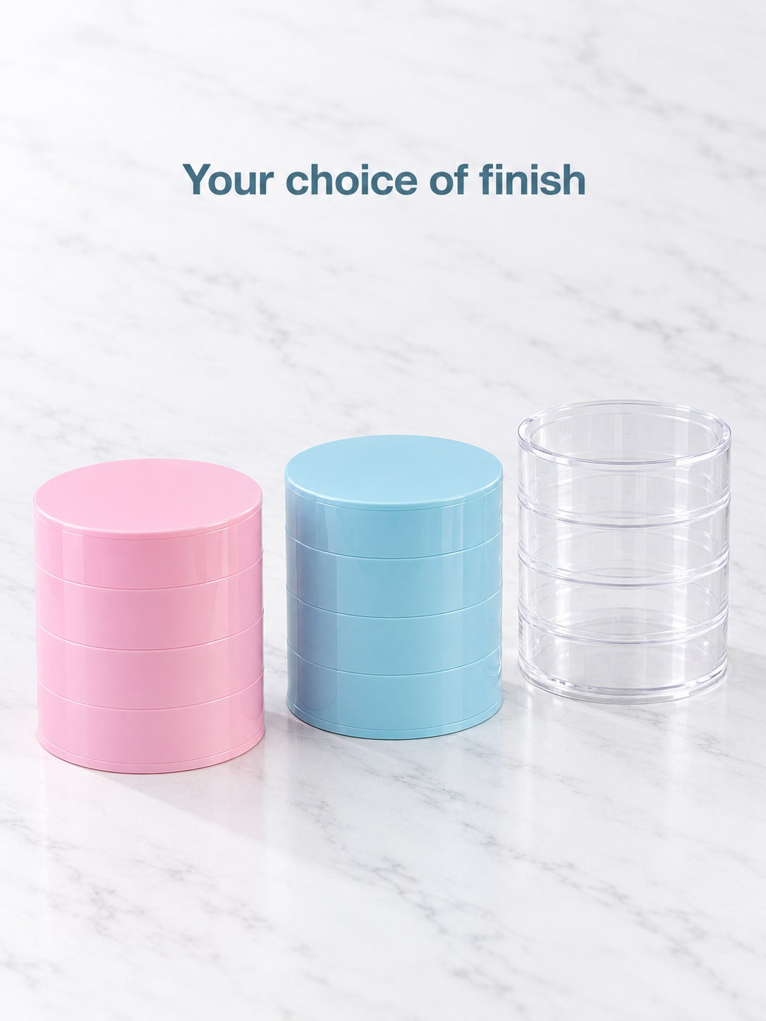 Rotating Jewelry Box with Multi-Layer Earring Tiers