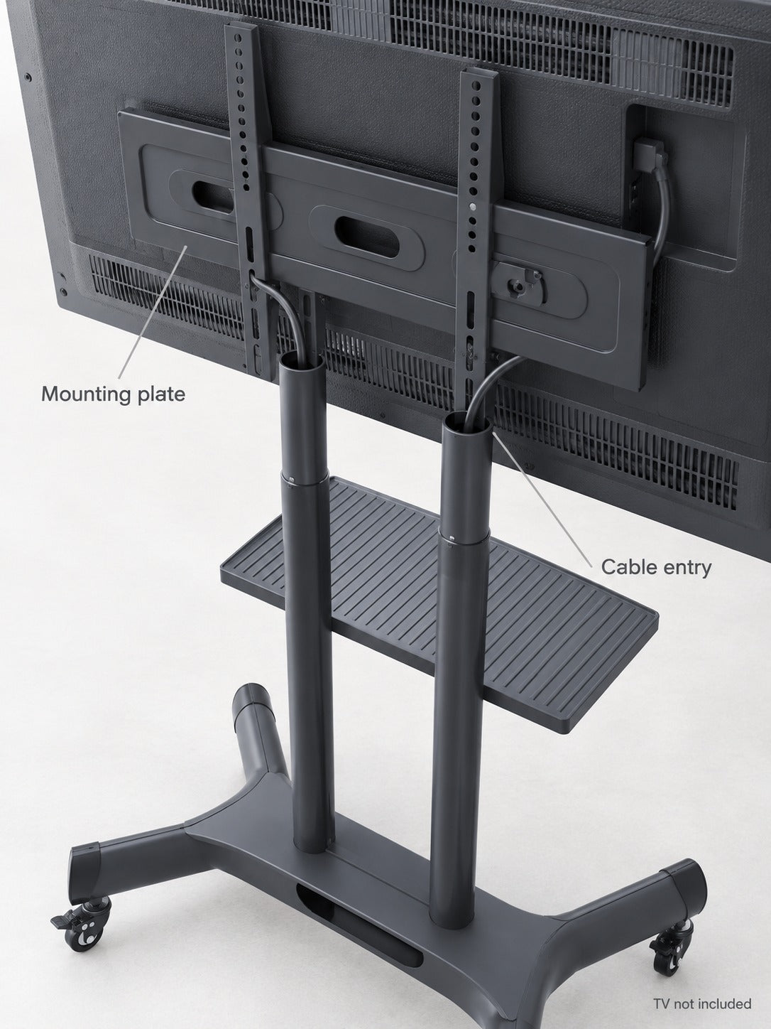 Rotating Mobile TV Stand with Height & Tilt Adjustment
