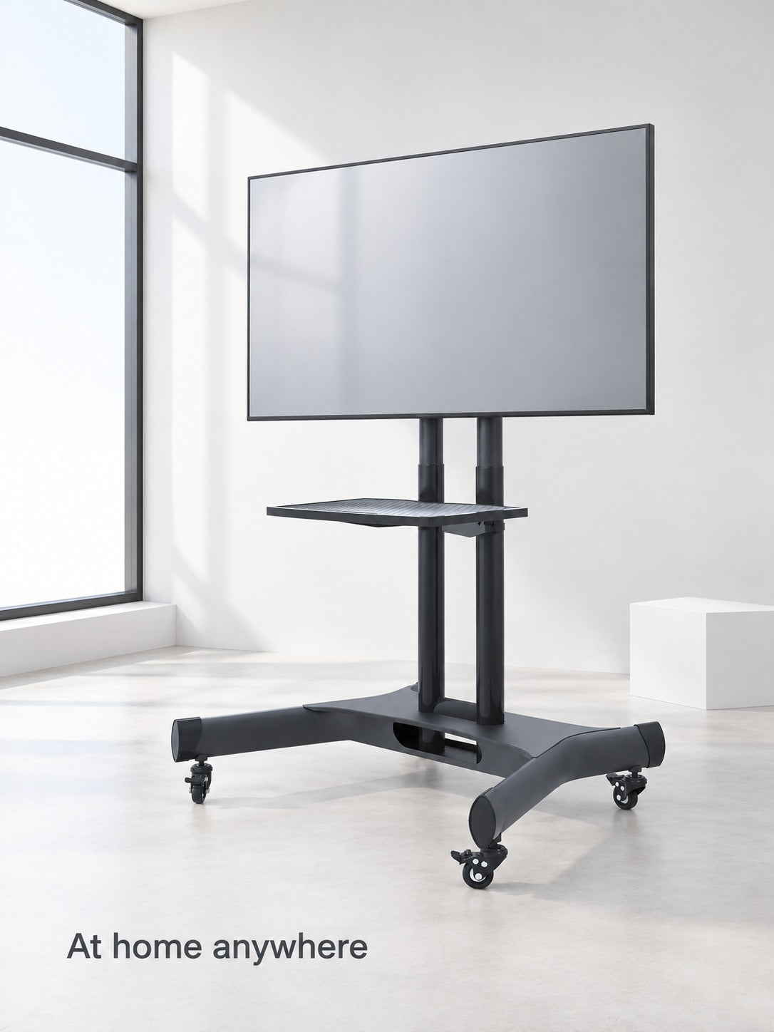 Rotating Mobile TV Stand with Height & Tilt Adjustment