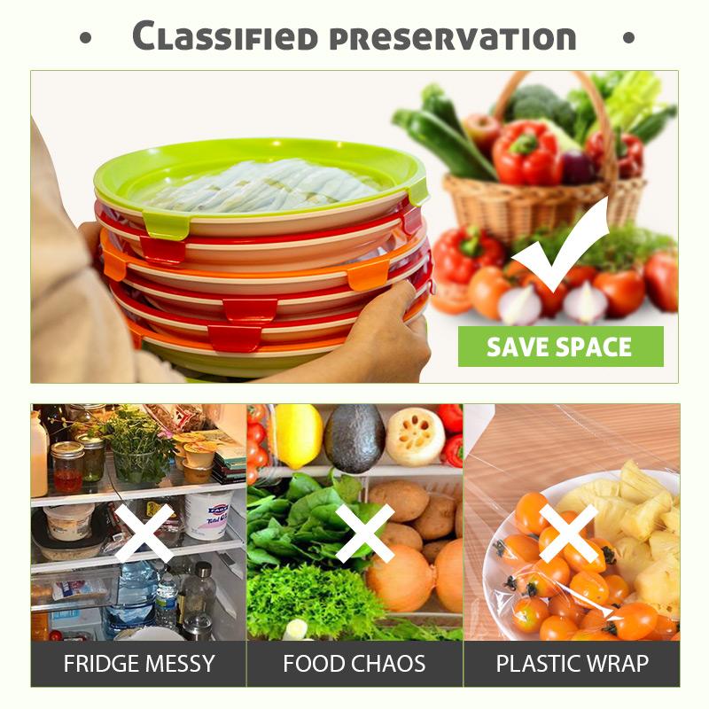 Round Food Preservation Tray for Fridge Storage