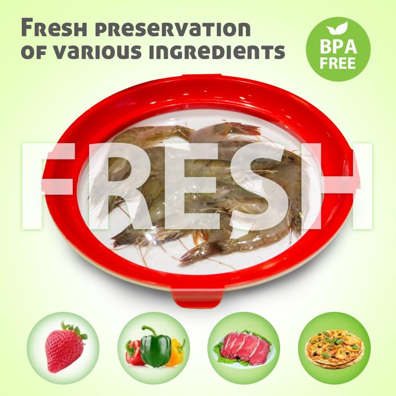 Round Food Preservation Tray for Fridge Storage