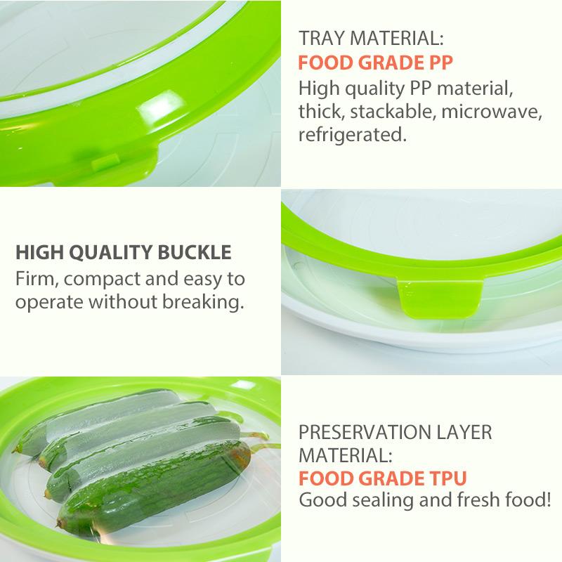 Round Food Preservation Tray for Fridge Storage