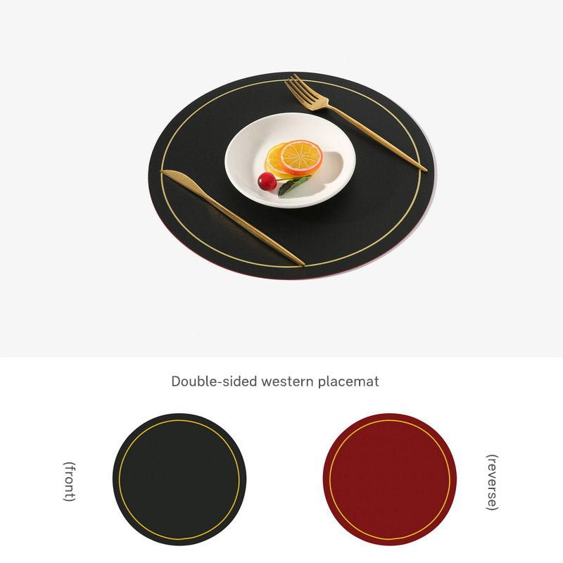 Round Leather-Look Placemat, Waterproof Table Protector
