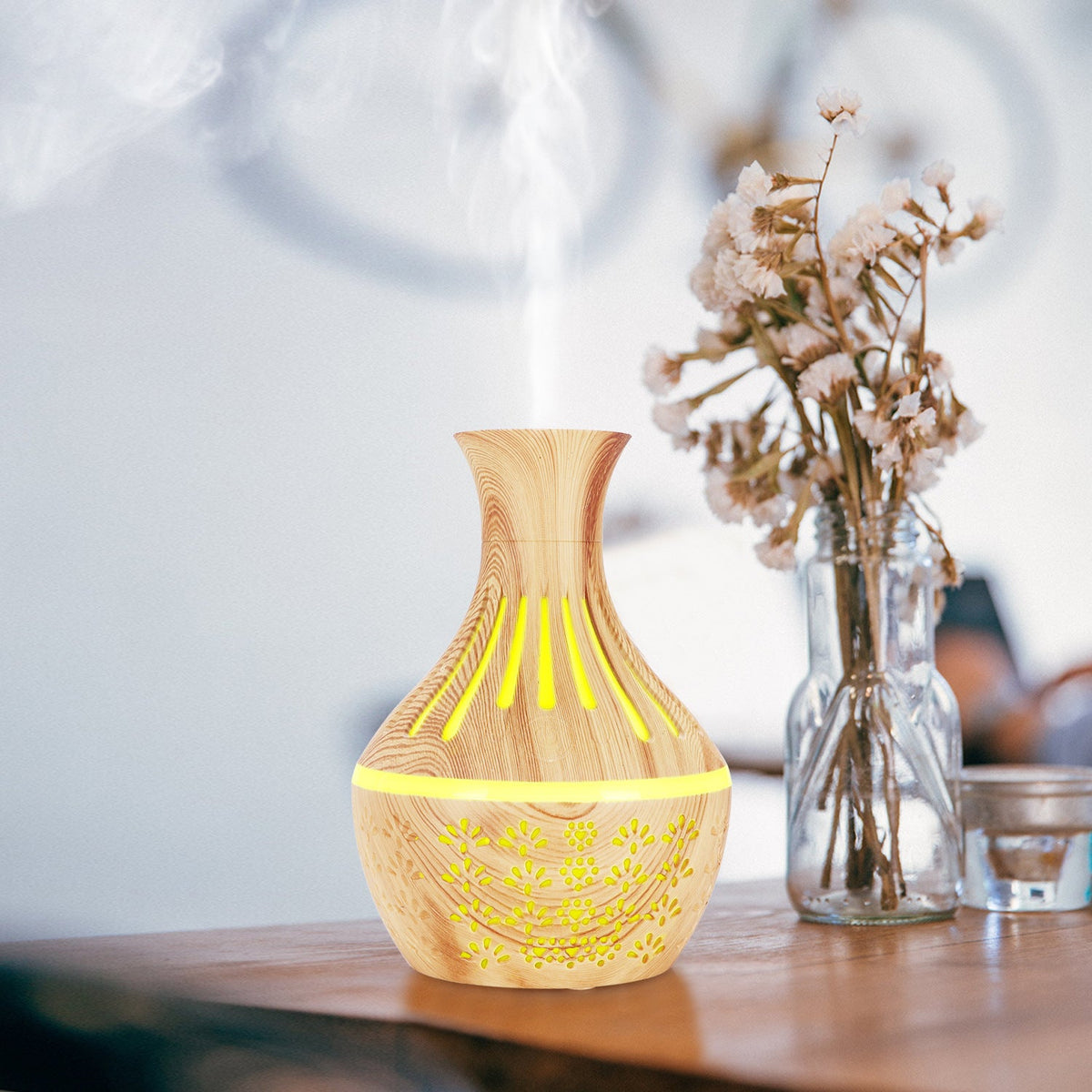 Vase Desk Humidifier with LED Mood Light, 300ml Mist