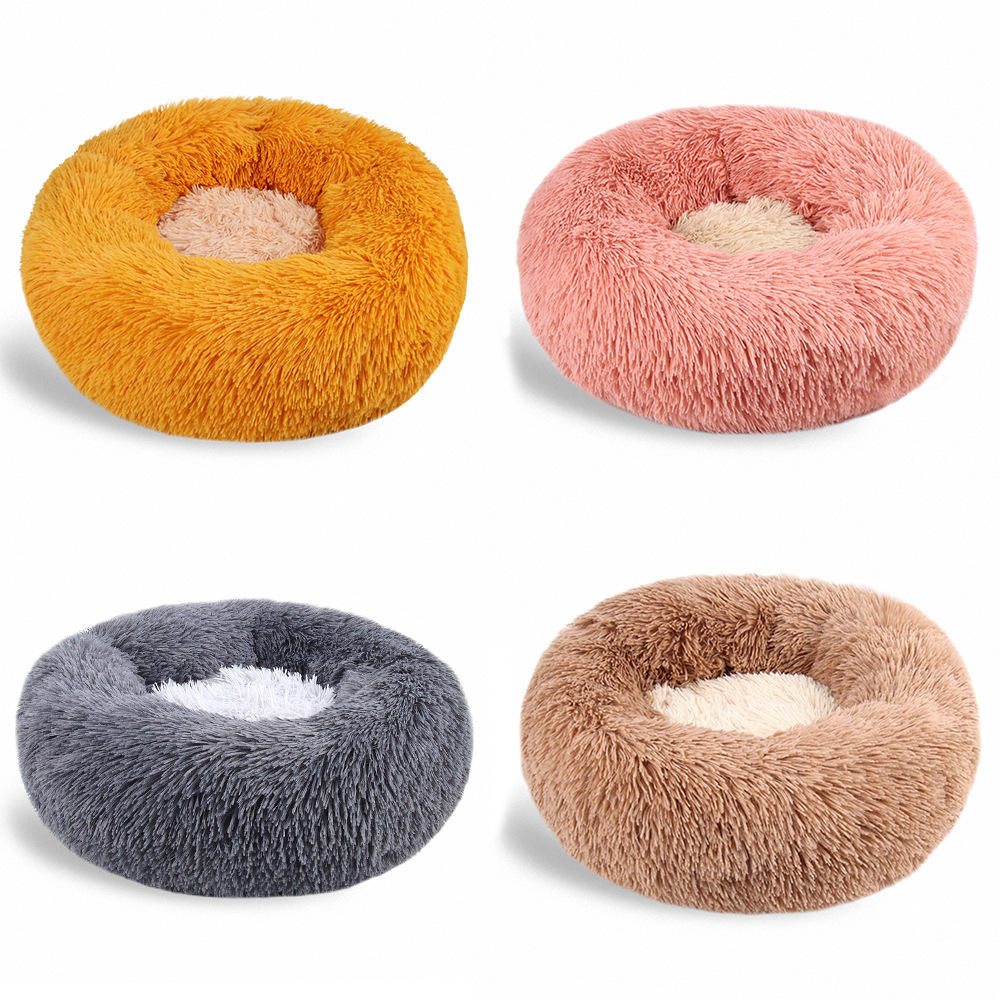 Round Donut Pet Bed for Cats & Small Dogs | Cozy Nest