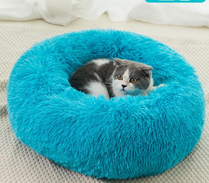 Round Plush Pet Bed for Warm, Secure Cozy Nesting