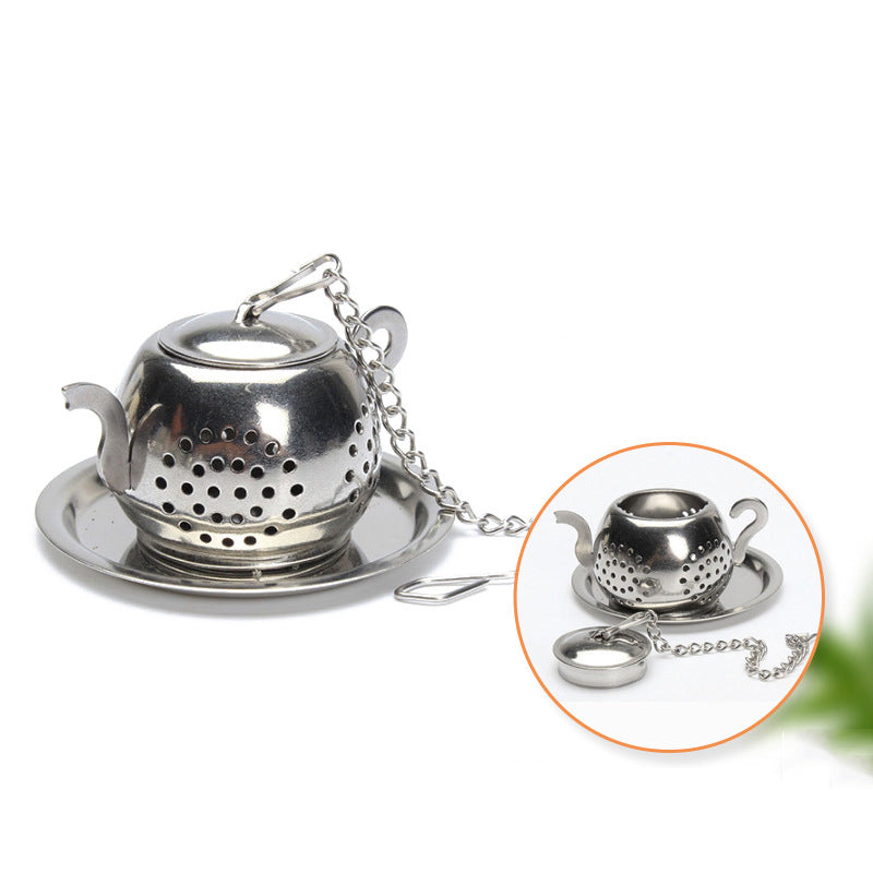 Teapot-Shaped Stainless Steel Tea Infuser With Chain Hook