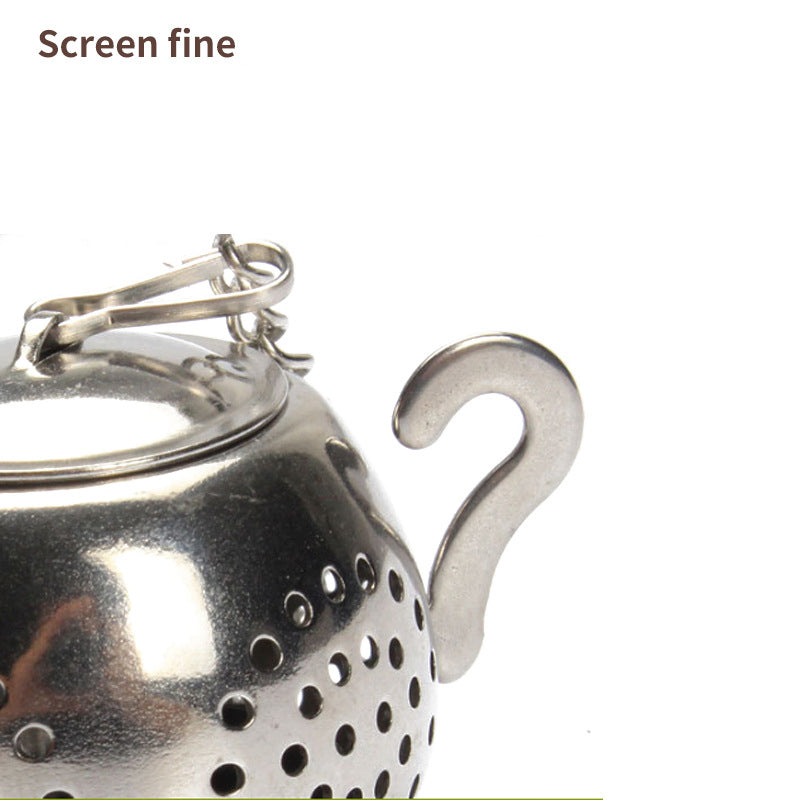 Teapot-Shaped Stainless Steel Tea Infuser With Chain Hook
