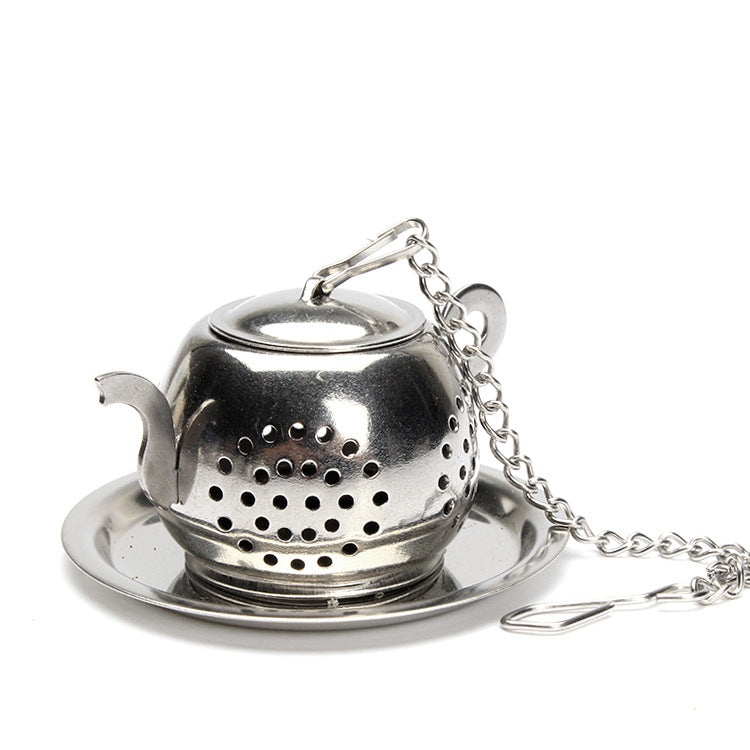 Teapot-Shaped Stainless Steel Tea Infuser With Chain Hook
